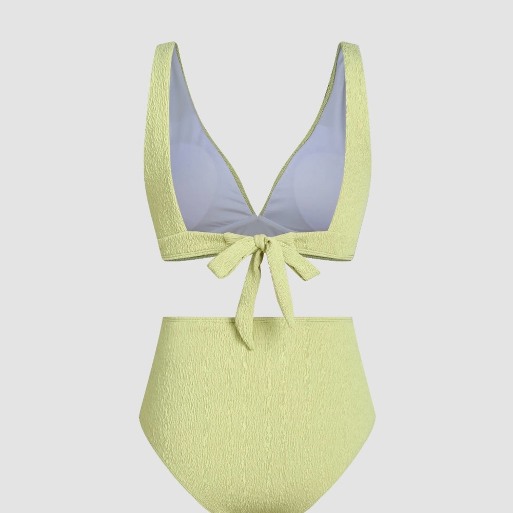 Cider Green Bikini Plunging V-Neck Swimwear - Picture 2 of 2